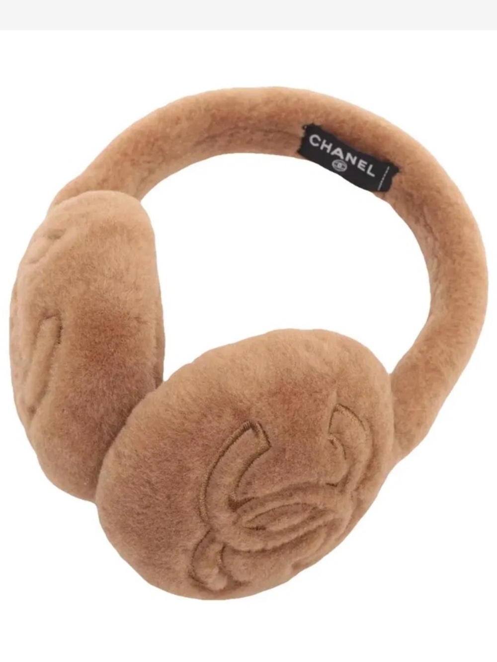 Brown Faux Fur Fashion Letter C Winter Warm Earmuffs Hair Accessory Embroidered